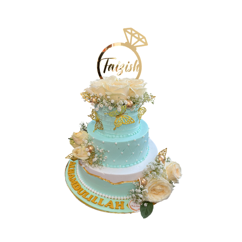 Engagement cake - sky blue colour